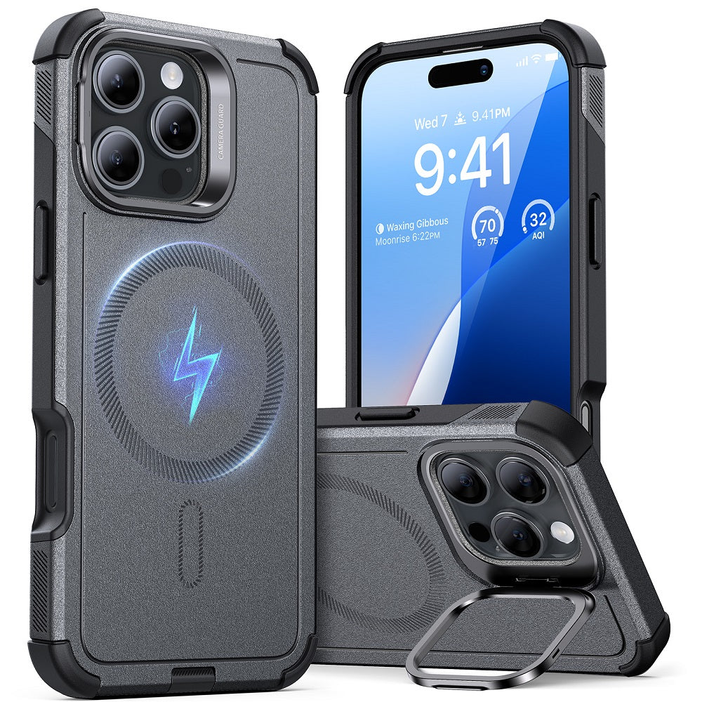 ESR HaloLock Cyber Tough Case for iPhone 16 Pro, Grey