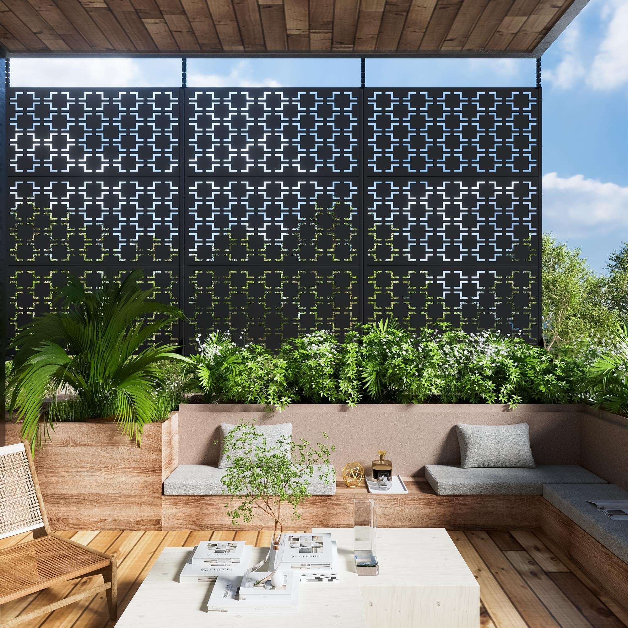 Metal Privacy Screen, 6 Ft. H x 4 Ft. W