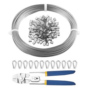 VEVOR Steel Wire Rope 1/16" Diameter 304 Stainless Steel 7*7 Structure