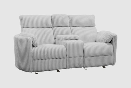 (One seat+side cushion)Grey loveseat with Cupholders and USB Charging