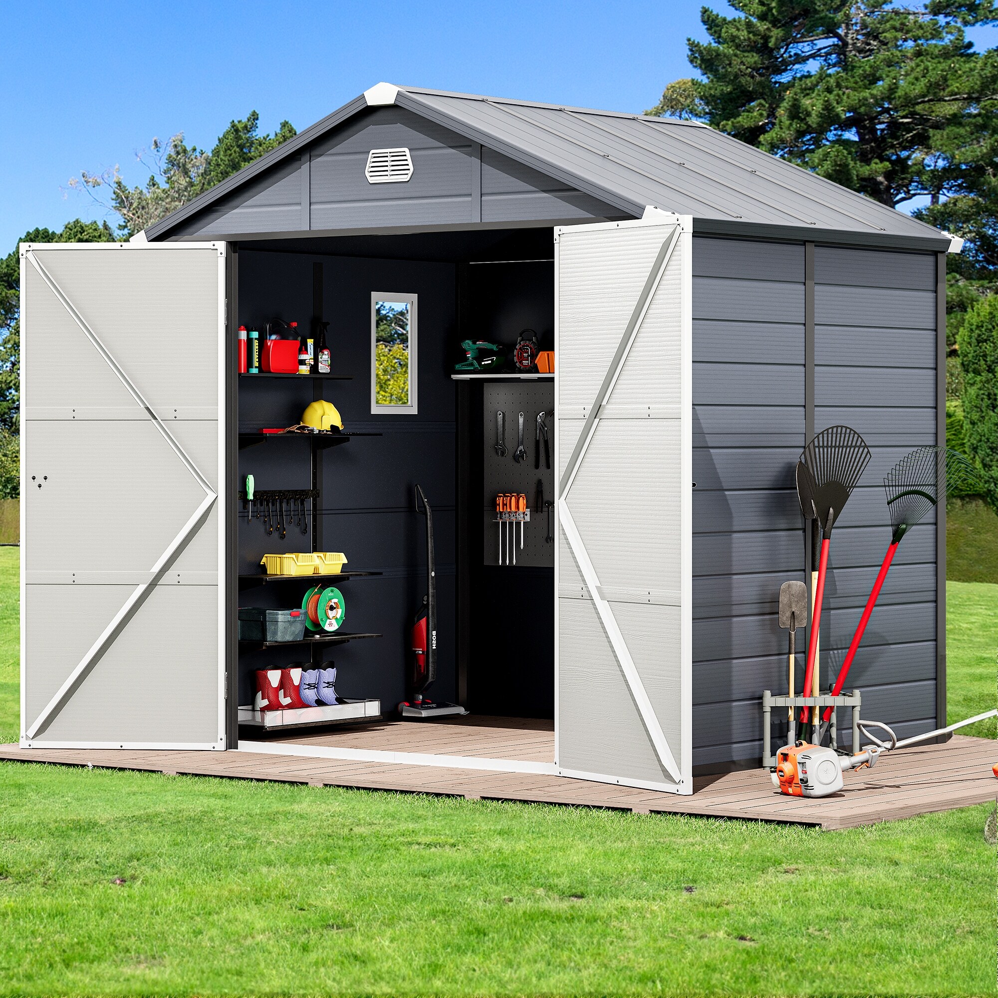 36 Cu Ft Waterproof Outdoor Resin Tool Shed