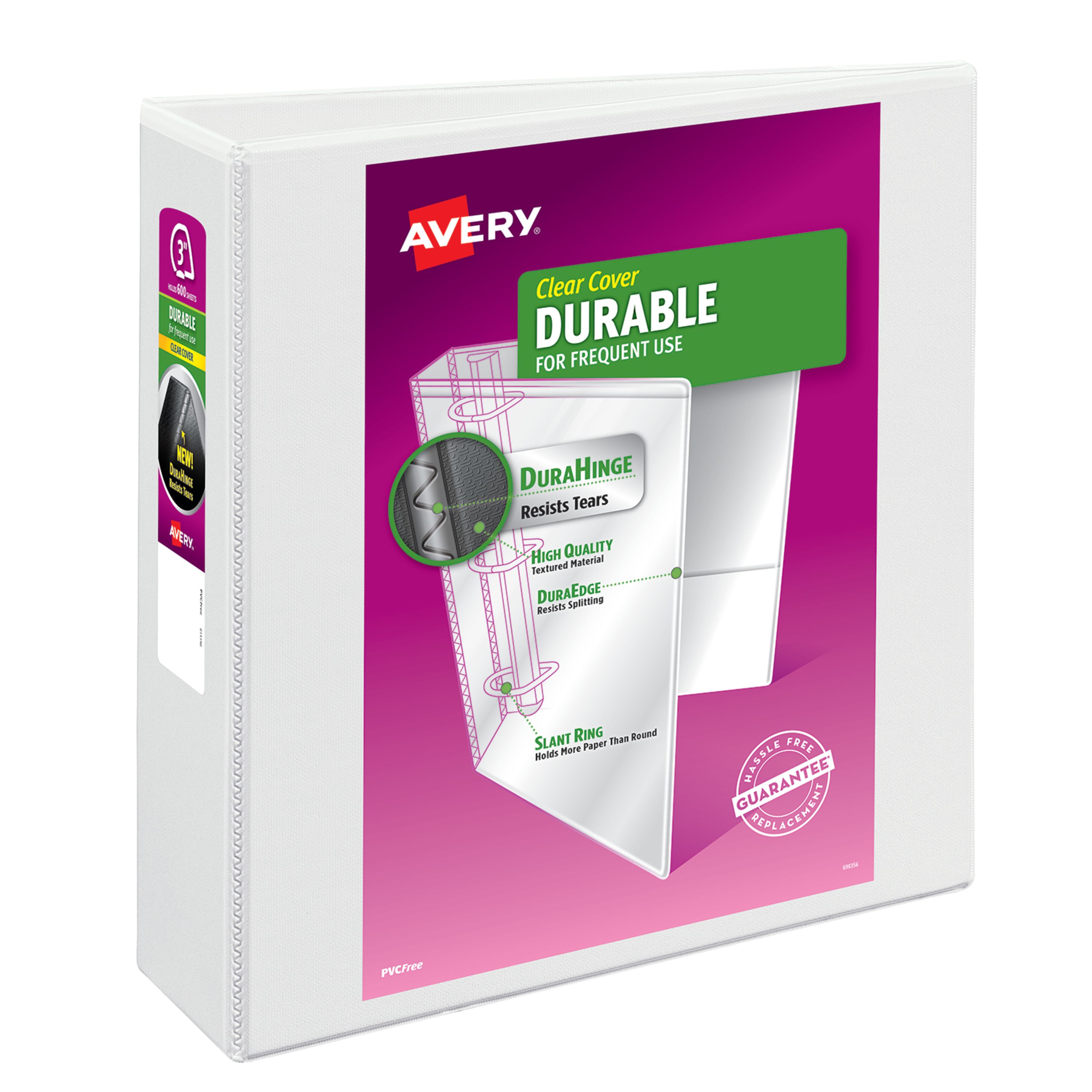 Avery 3 inch Durable Clear Cover Binder