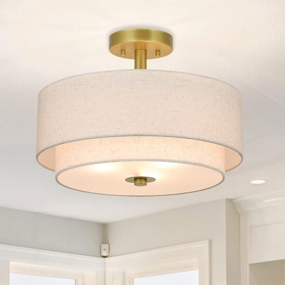 Nichoel Fabric Semi Flush Mount; BROKEN